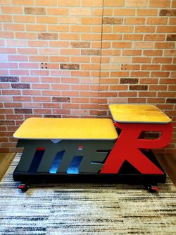 Type R Honda JDM coffee table custom built wood/ caster wheels