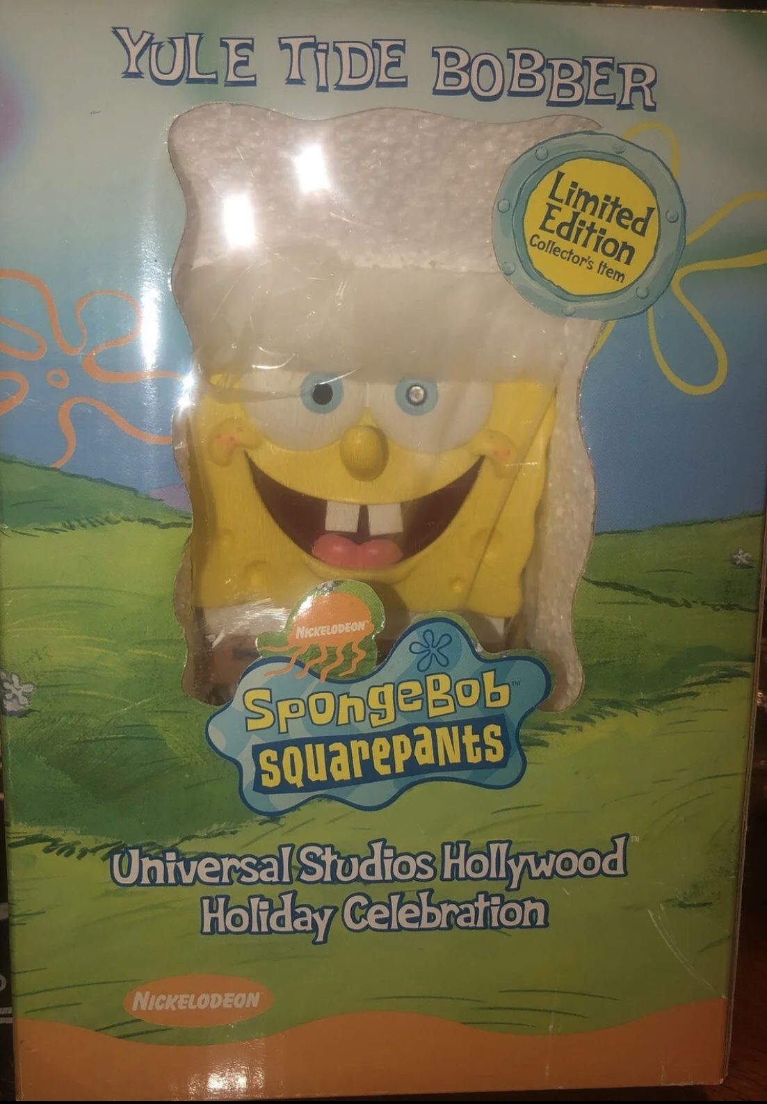 SPONGEBOB SQUAREPANTS UNIVERSAL STUDIOS LE 2002 YULE TIDE BOBBLER #386