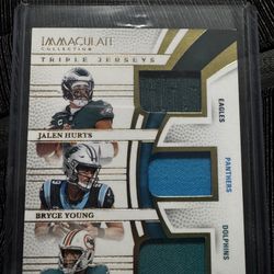 Jalen Hurts/Bryce Young/Tua Tagovailoa 2025 Triple Jerseys Immaculate 47/49