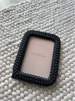 Rachel Zoe Black Braided Leather 5x7 Picture Frame