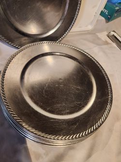 12 Round Beaded Decorative Charger Plates, 13 Inches Round, for Dining Table 