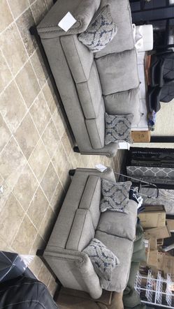 Pewter Living Room Set /couch /Sofa /Loveseat