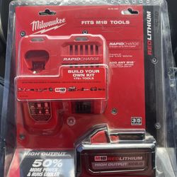 Milwaukee Battery And Charger Combo Kit 8AH