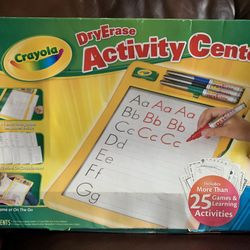 New Sealed Crayola Dry Erase Activity Center with Activity Sheets, Markers and Eraser 