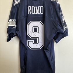 TONY ROMO SIGNED DALLAS COWBOYS AUTOGRAPHED REEBOK FOOTBALL JERSEY JSA  52 - CLE