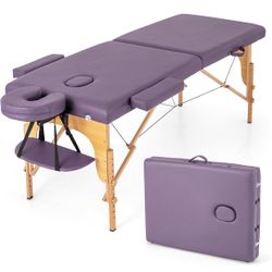 Newly Assembled Massage Table Portable Massage Bed w/Carrying Case 2-Section Salon Spa Facial Care