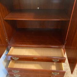 Must Go! Beautiful Cherry Wood Dresser Armoire - 60”tall X 36” Wide X 22” Deep 