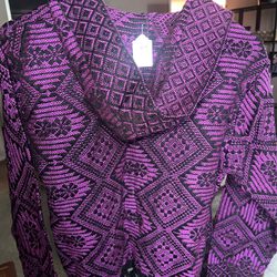 Mexican Boho Sweater With Hoodie 