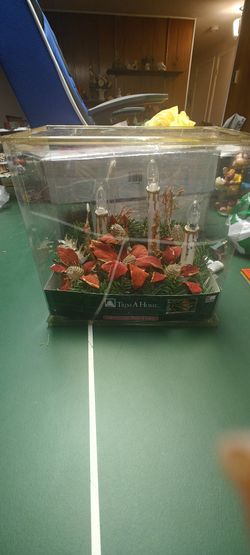 Trim a Home Lighted Pointsettia Center Piece in Original Display Box