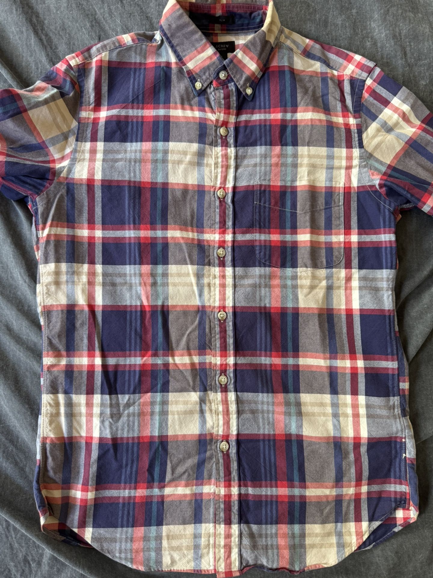 J. Crew Red and Blue Plaid button-up shirt Medium Slim Fit