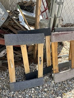 4 total Carpet-Covered Wooden Sawhorse Stands
