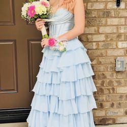 Sherri Hill inspired blue corset dress