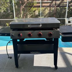 4-Burner Gas Grill 36 in. Flat Top Griddle 