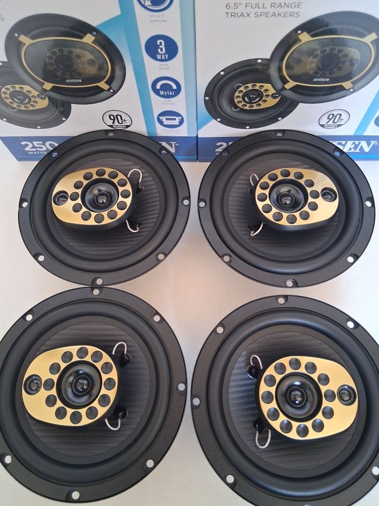 JENSEN 2 PAIRS 6.5 INCH 3 WAY 250 WATTS CAR SPEAKER 