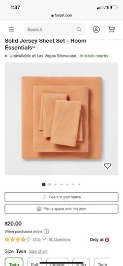 Solid Jersey Sheet Set By Room Essentials, Bedding, Sheets And Pillowcase 