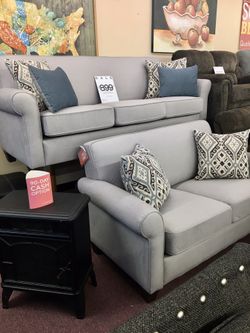 💥Huge Furniture Sale!💥 Brand New Gray Sofa Loveseat Set! $50 Down Takes It Home Today!