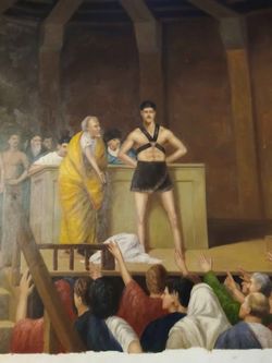 Oil Painting Ancient Rome Gladiator Auction