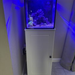 Aquarium Stand for 15x15 Cube Tank – Modern Cabinet Storage – Fits Small Fish Tanks