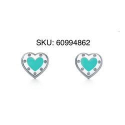 Tiffany Blue Heart Earrings