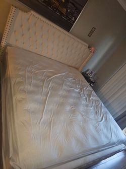 King sized  bed frame, head board, mattress