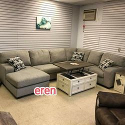 Ballinasloe Smoke/Platinum LAF/RAF Sectional🦋Ottoman/Recliner Available🦋
