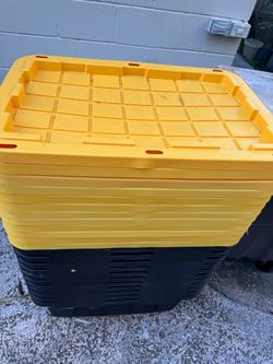 Heavy Duty 27-Gallon Tough Storage Container Totes Bins with Lids