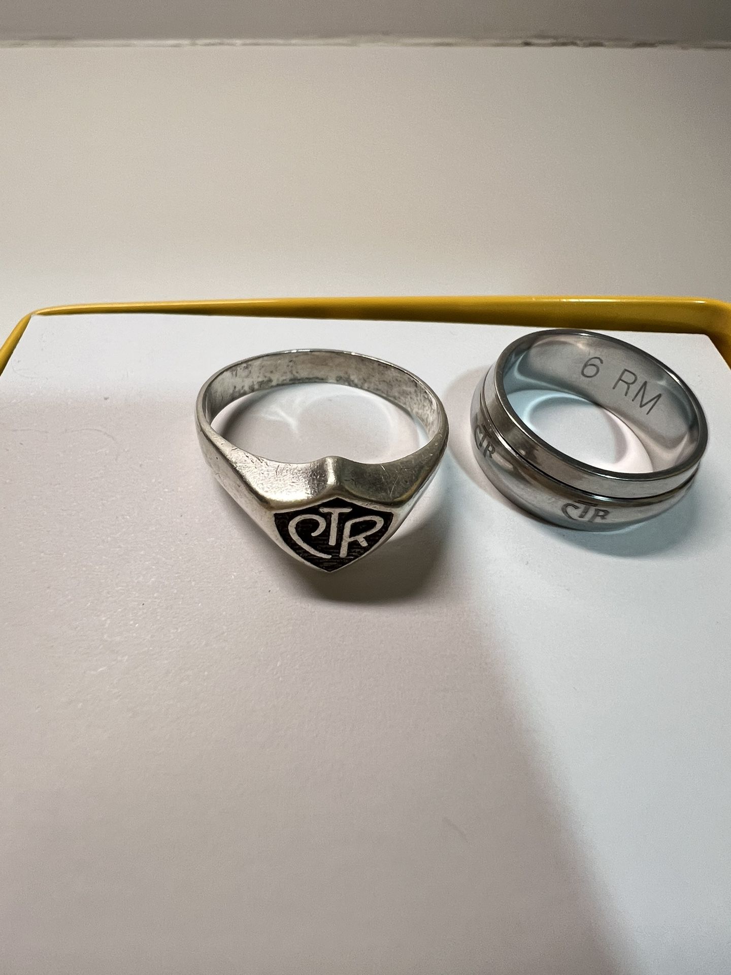 925 Sterling Silver Ring Symbol Arts CTR Band 2 pieces