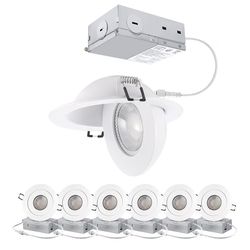 Luz LED Empotrable Gimbal de 4 pulgadas, LED Empotrable de 4 pulgadas Blanco Giratorio Gimbal Sin Caja, Rotación de 360°, Inclinación de 90°, Iluminac