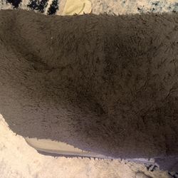 Grey Large Fluffy Rug