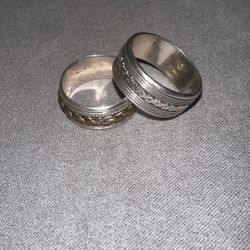 925 Sterling Silver Band Rings Spinner