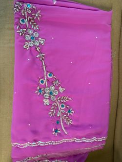 Pink Embroidered Sequin Saree. Make offer