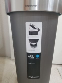 Simple Human 40L Slim Plastic Step Trash Can New $69.99+Tax for