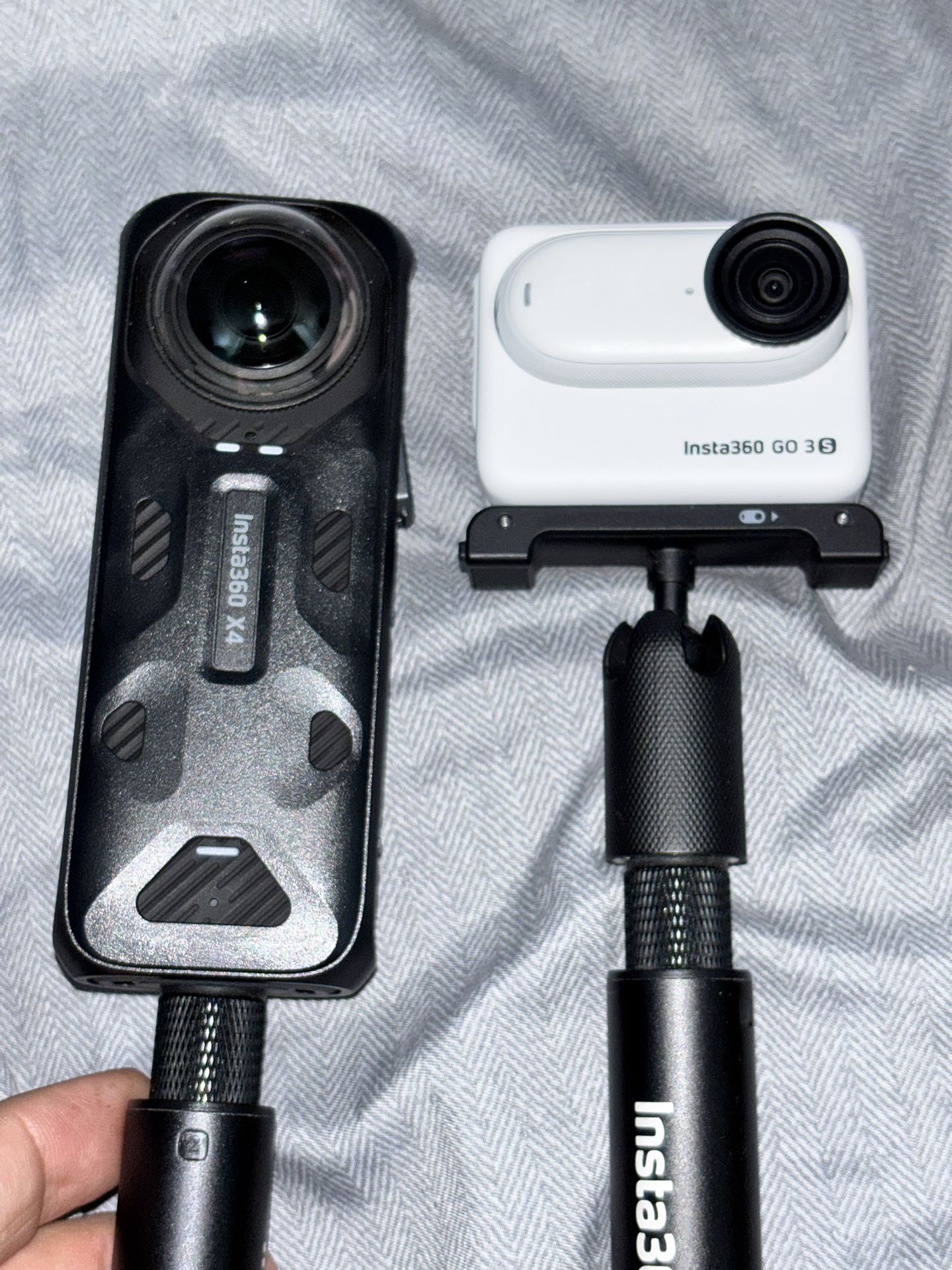 Insta360 X4 + Insta360 GO 3S (128GB) Bundle w/ Selfie Sticks – Mint Condition