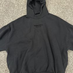 Essentials Fear Of God Jet Black Hoodie - XL