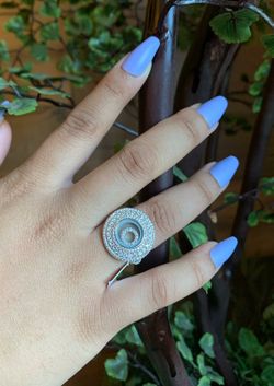 Sterling silver and CZ rings with rodium polish size 6 and 7