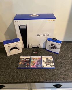 Sony PlayStation 5 PS5 Console Disc Version 3 Games + Controller Bundle
