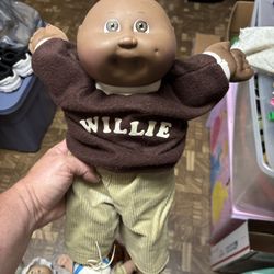 Vintage Cabbage Patch Kids Doll 1982  African American Bald Boy. “Willie”Outfit