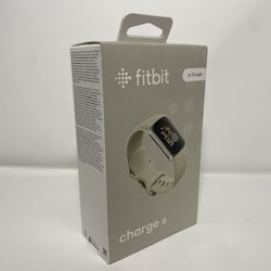 Fitbit Charge 6 G3MP5 GPS Cardio Fitness Activity Tracker Porcelain / Silver Aluminum Band
