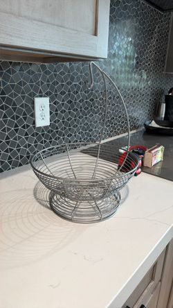 Silver Wire Fruit Basket with Banana Hanger