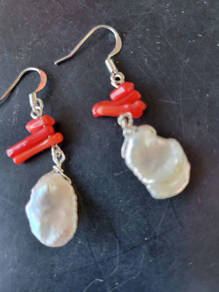 mother of pearl and red coral