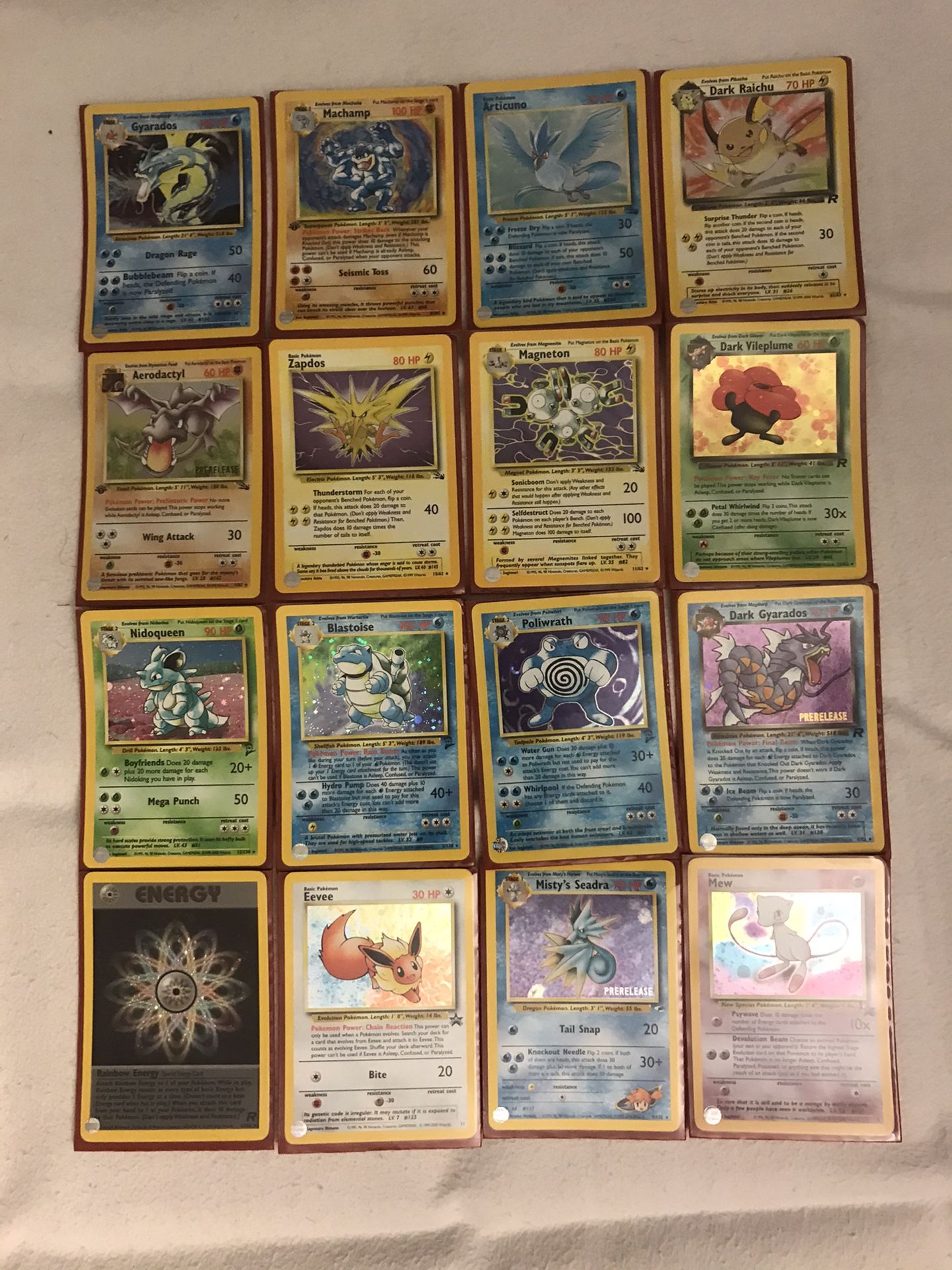 16pc Vintage Holo Pokemon Cards