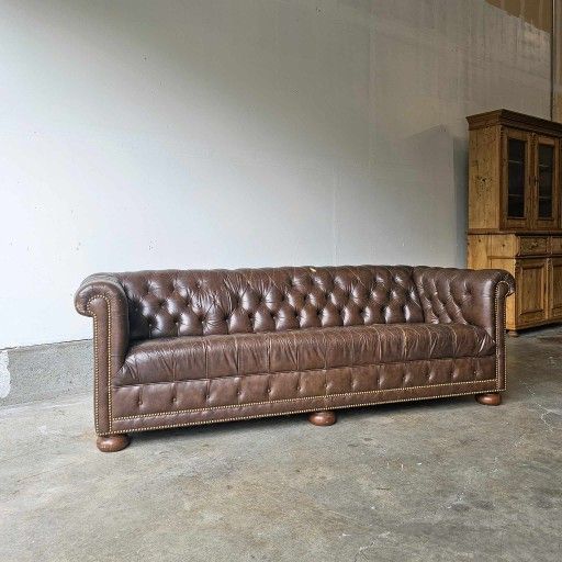 Vintage Leather Chesterfield Sofa Couch