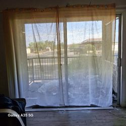 Sheer Orange/White Ombre Curtains - 2 Panels