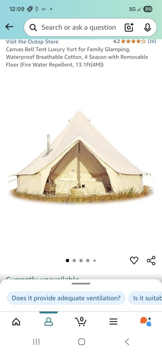 Large Camping Tent With Stove Jack