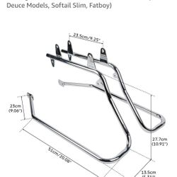 Chrome Saddlebag Saddle bag Conversion Brackets Fits For Harley Davidson Fit For Harley Heritage Softail, Softail Deluxe 1 (Except for Deuce M