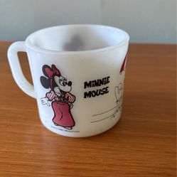 Mickey And Minnie  Glasbake Milk Cup