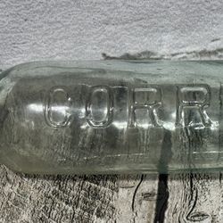 Antique Bottle - Round Bottom Corey Belfast Bottle ~ Late 1800’s Irish. Approximately 9” length.