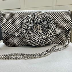 Lauren Ralph Lauren Glen Plaid Leather Sawyer Small Shoulder Crossbody Clutch
