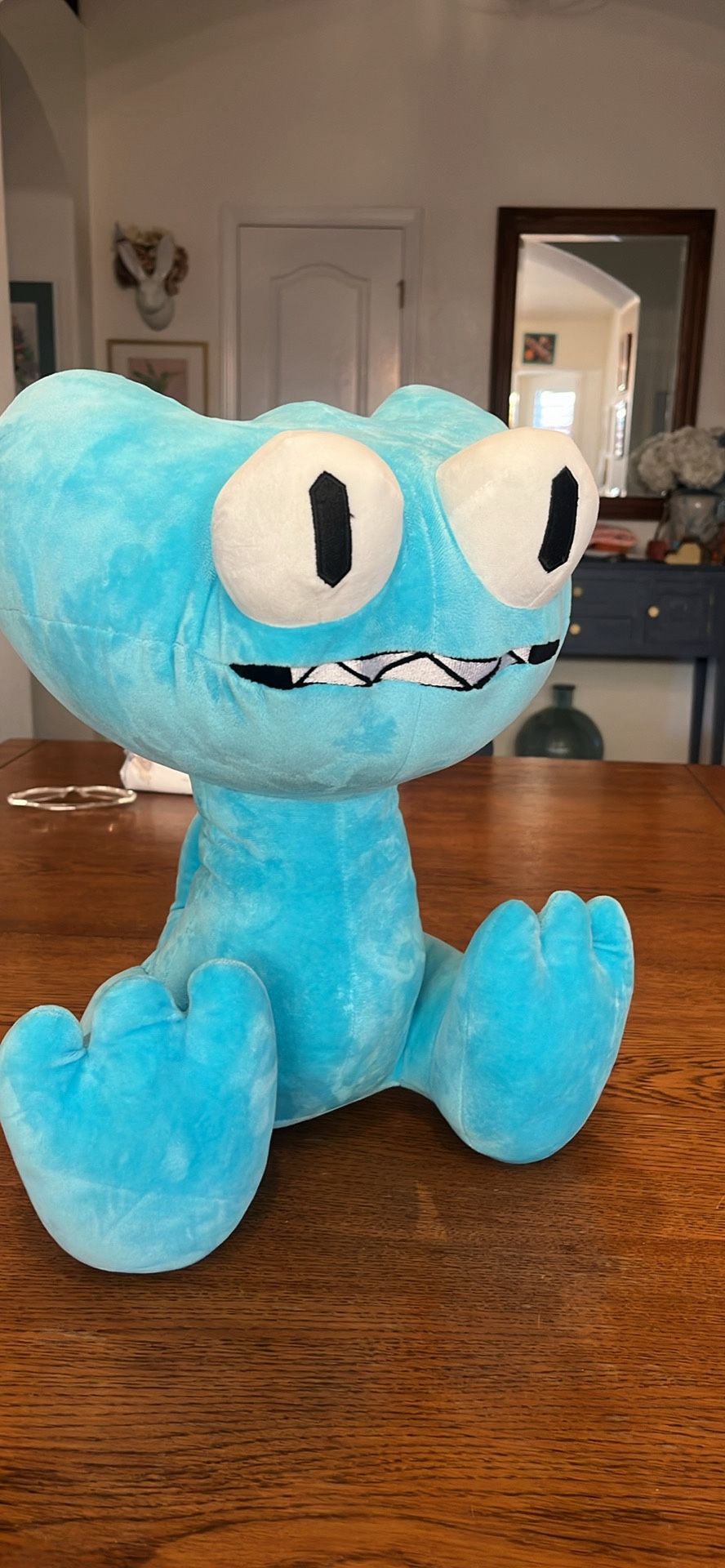 XL Rainbow Friends Plush.  Cyan