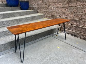 Solid wood bench